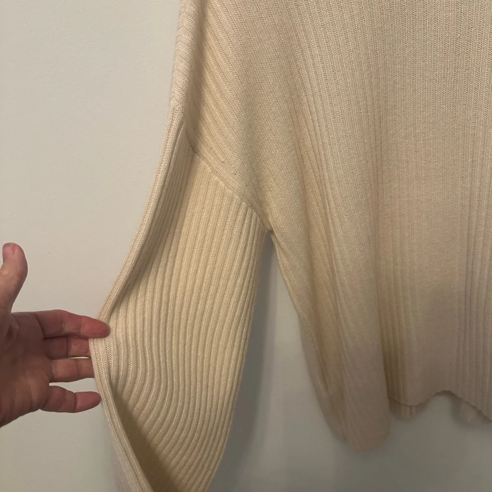 Reformation Fantino Cashmere Collard Cardigan-Cream - Picture 4 of 6